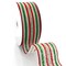 2 1/2" Wired Ribbon Christmas Red/Green/White Stripes Burlap - 10 Yards